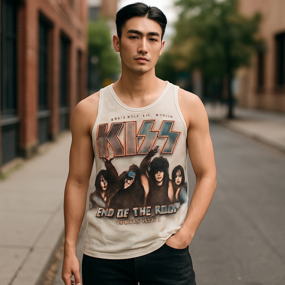 Kiss Final Tour Ever White Spandex Tank Top‎ Rare